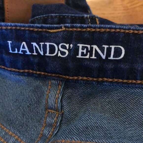bundle 2 Pair Land’s End Dark Wash Mid-Rise Straight Jeans Size 2 - Picture 8 of 8